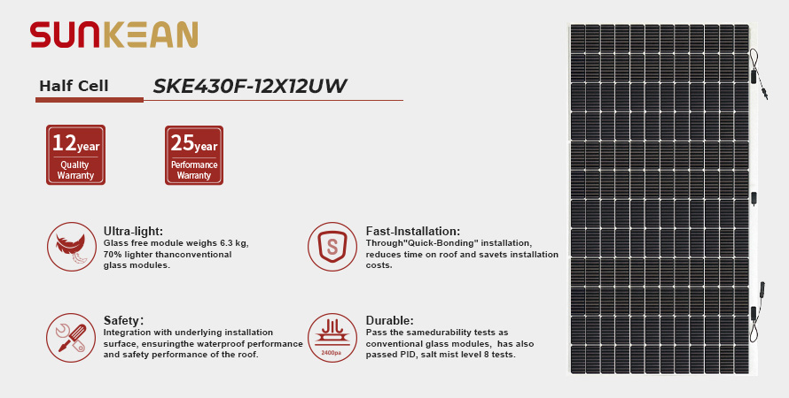430W flexible solar panel
